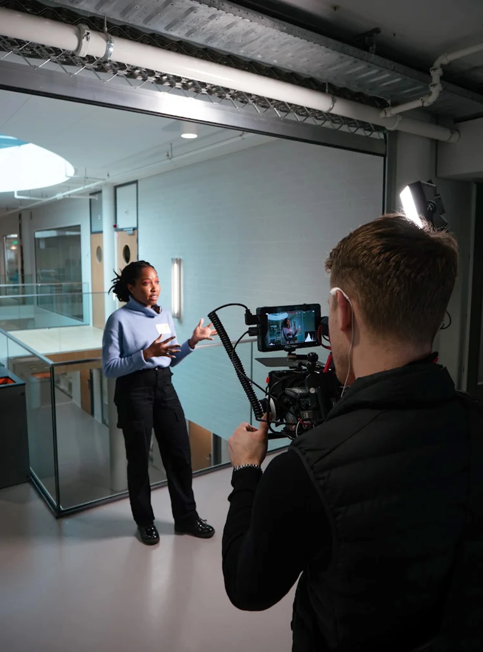 Opnames voor een interview op locatie